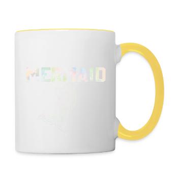 Mermaid Mom Mermaid Mama Saying - Contrasting Mug - white/yellow - Right