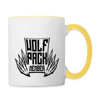 Équipe Wolf Pack - Mug contrasté - blanc/jaune - Droite