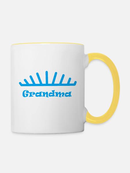 grandma - Tasse zweifarbig - Weiß/Gelb