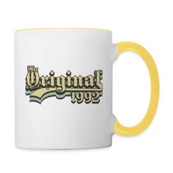 Born in 1992 - Contrasting Mug - white/yellow - Right