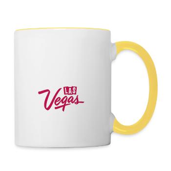 my boyfriend went to las vegas and all ı got was t - Contrasting Mug - white/yellow - Right