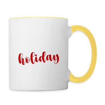 My Boyfriend Went To Holiday And All I Got Was - Contrasting Mug - white/yellow - Right
