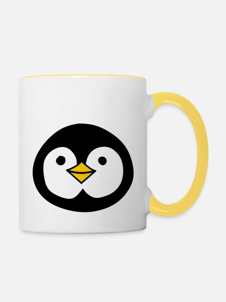 Cute penguin - Tasse zweifarbig - Weiß/Gelb