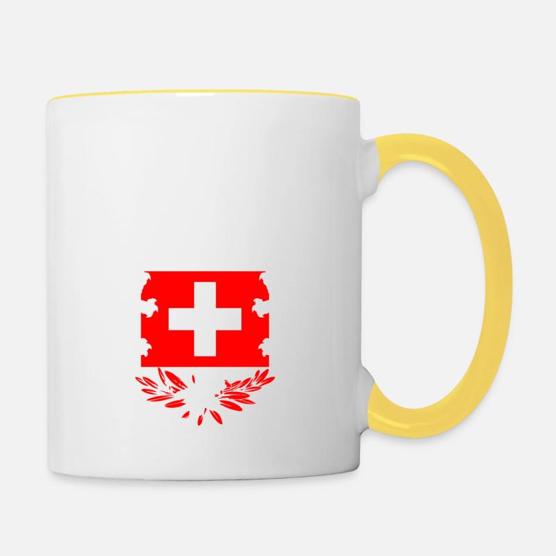 Armoiries suisses - Mug contrasté - blanc/jaune