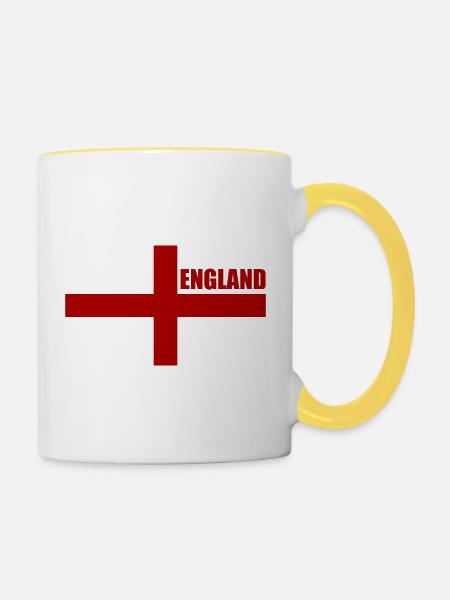 England - Tasse zweifarbig - Weiß/Gelb