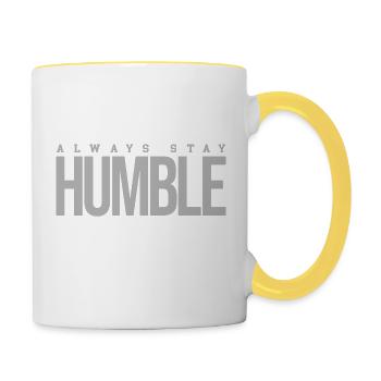 Always Stay Humble - Tasse zweifarbig - Weiß/Gelb - Rechts