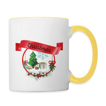 Christmas I - Tasse zweifarbig - Weiß/Gelb - Rechts