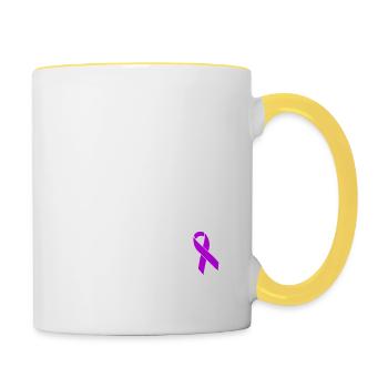 I'm Beating Epilepsy, Now I'm Beating You! - Contrasting Mug - white/yellow - Right