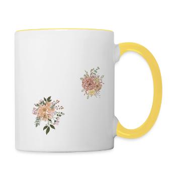 71st anniversary flowers (Gift of 71 years) - Contrasting Mug - white/yellow - Right