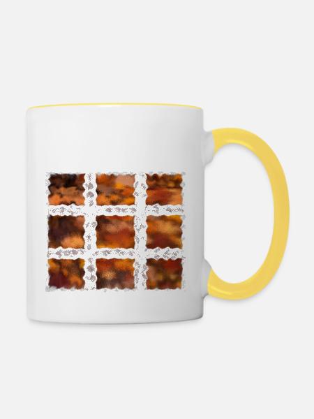 Herbst - Tasse zweifarbig - Weiß/Gelb