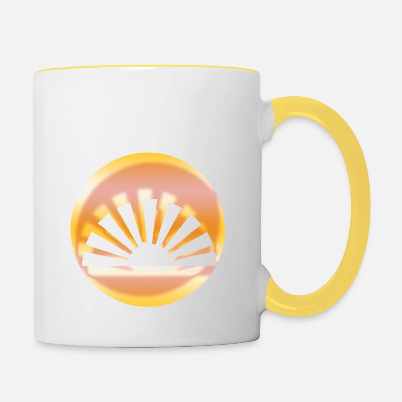 Lever du soleil - Mug contrasté - blanc/jaune