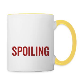 Scott est mon nom Spoiling est mon jeu - Mug contrasté - blanc/jaune - Droite