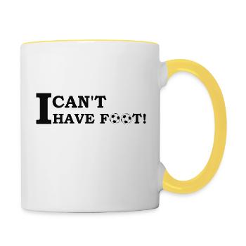 I can t I have foot - Mug contrasté - blanc/jaune - Droite