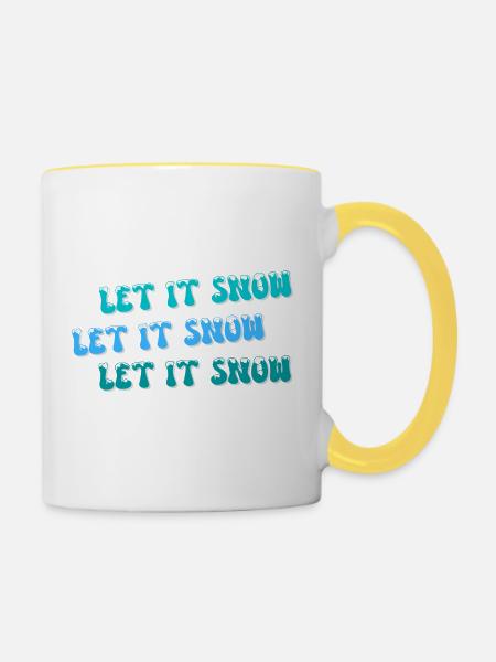 Let it snow, let it snow, let it snow - Tasse zweifarbig - Weiß/Gelb