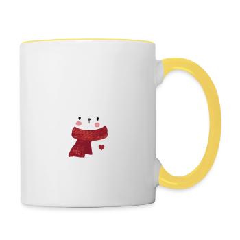 Christmas rabbit - Contrasting Mug - white/yellow - Right