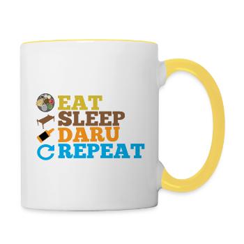 EAT SLEEP DARU REPEAT - Contrasting Mug - white/yellow - Right