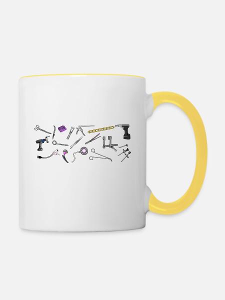 OTA, OT - Tasse zweifarbig - Weiß/Gelb