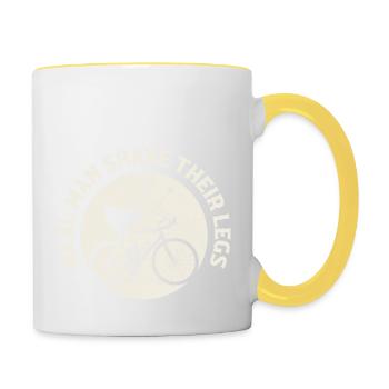 Real Man Shave Their Legs Cycling Biking - Tasse zweifarbig - Weiß/Gelb - Rechts