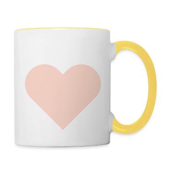 Ich liebe dich - Tasse zweifarbig - Weiß/Gelb - Rechts