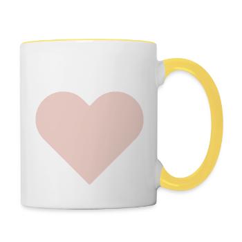 Ich liebe dich - Tasse zweifarbig - Weiß/Gelb - Rechts