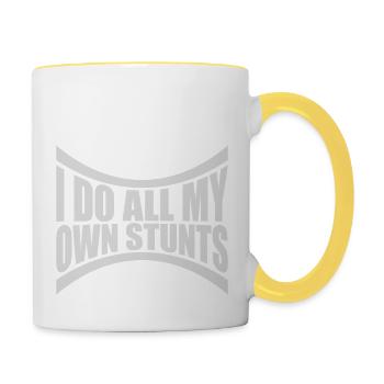 Toutes mes propres cascades - Mug contrasté - blanc/jaune - Droite