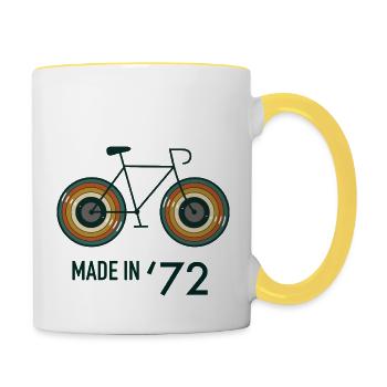 Vintage LP Rennrad Herren von 1972 - Tasse zweifarbig - Weiß/Gelb - Rechts