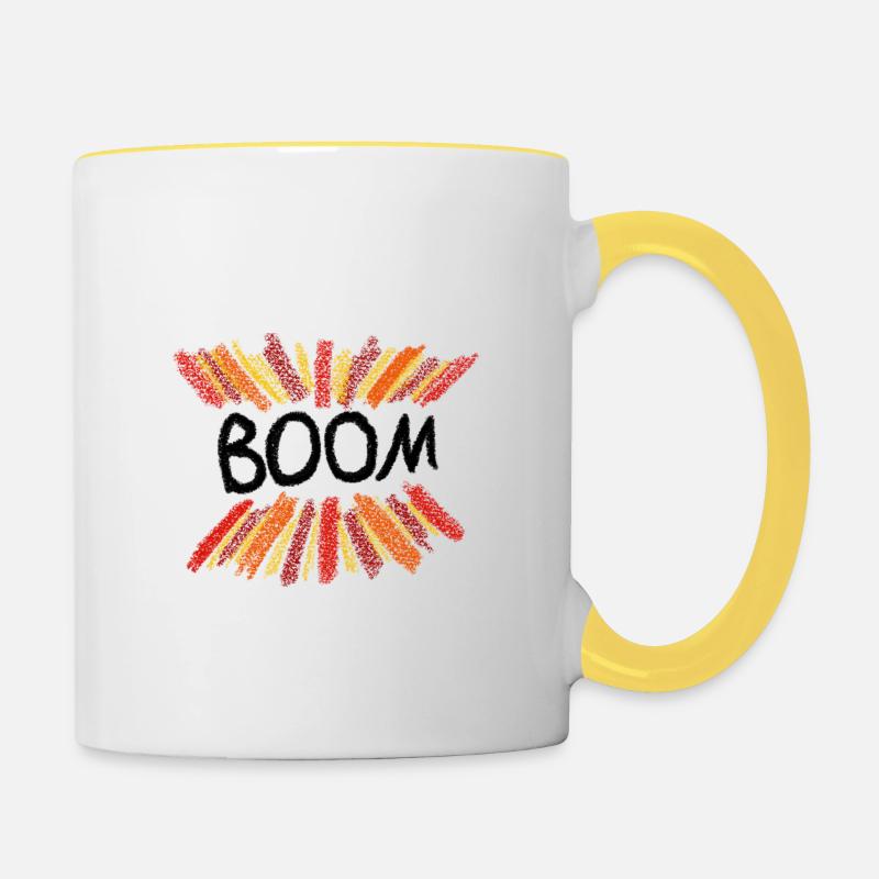 BOOM - Tasse zweifarbig - Weiß/Gelb