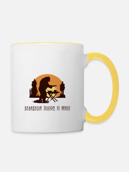 Grillsaison - Tasse zweifarbig - Weiß/Gelb
