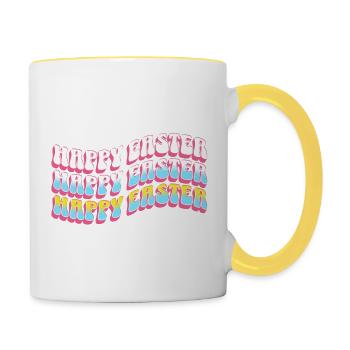 Easter gift idea, Easter gift for man & woman - Contrasting Mug - white/yellow - Right