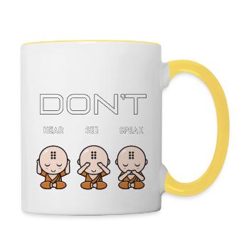 Don't hear see speak boy - Contrasting Mug - white/yellow - Right
