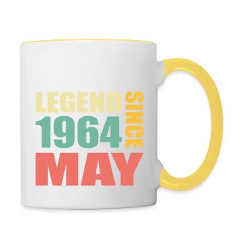59th Birthday May Vintage 1964 Gift Idea - Contrasting Mug - white/yellow - Right