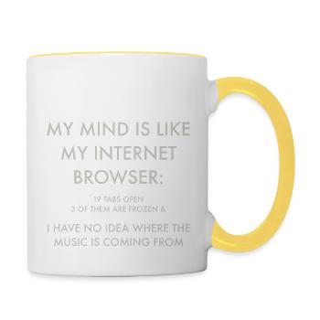 MON - Mug contrasté - blanc/jaune - Droite
