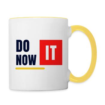 DO IT NOW - Tasse zweifarbig - Weiß/Gelb - Rechts