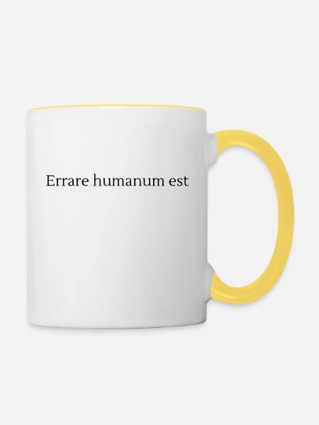 Irren - Tasse zweifarbig - Weiß/Gelb