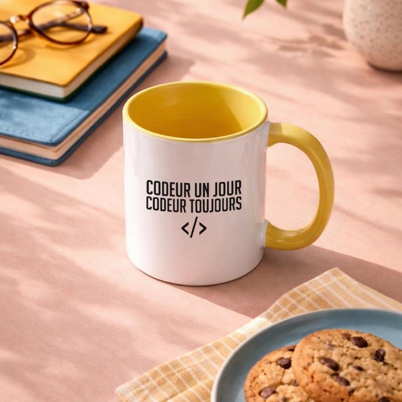 Codeur Un Jour, Codeur Toujours Mug contrasté