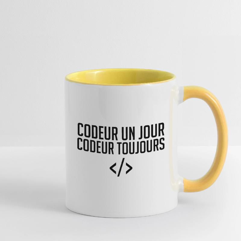 Codeur Un Jour, Codeur Toujours Mug contrasté