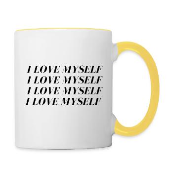 I love Myself - Tasse zweifarbig - Weiß/Gelb - Rechts