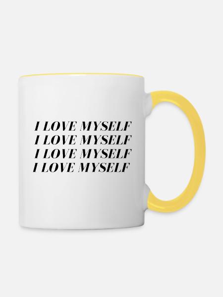 I love Myself - Tasse zweifarbig - Weiß/Gelb