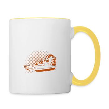 Les week-ends sont pour Airboating Swamp Airboat - Mug contrasté - blanc/jaune - Droite