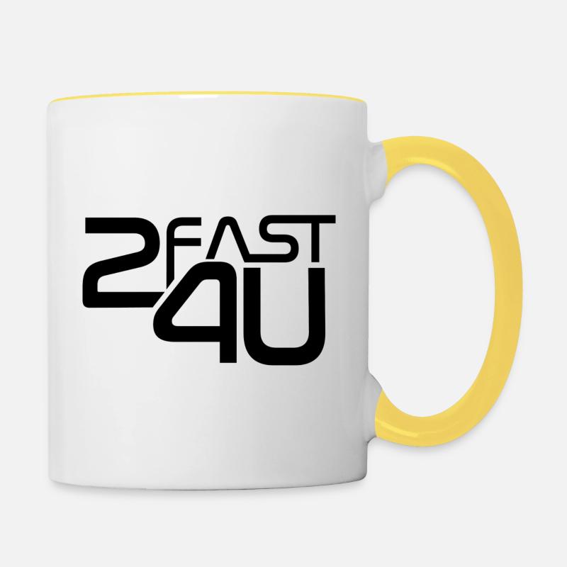 2fast4U Logo - Contrasting Mug - white/yellow