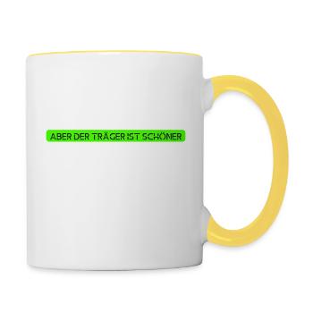 Schönes Shirt - Tasse zweifarbig - Weiß/Gelb - Rechts