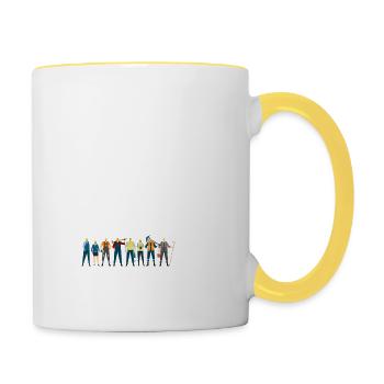 Lustige Arbeit Sprüche Wochenende Witzig Chef - Tasse zweifarbig - Weiß/Gelb - Rechts