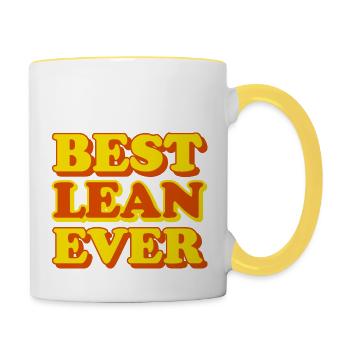 Lean First Name Funny Gift - Contrasting Mug - white/yellow - Right