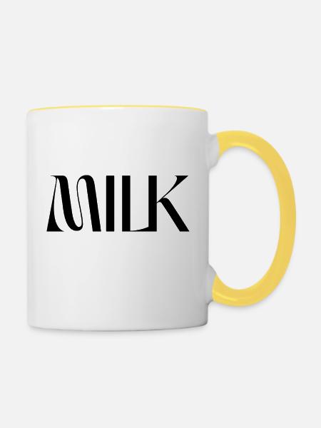 Milch - Tasse zweifarbig - Weiß/Gelb