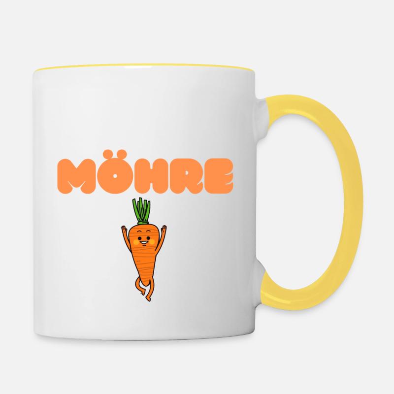 Möhre - Tasse zweifarbig - Weiß/Gelb