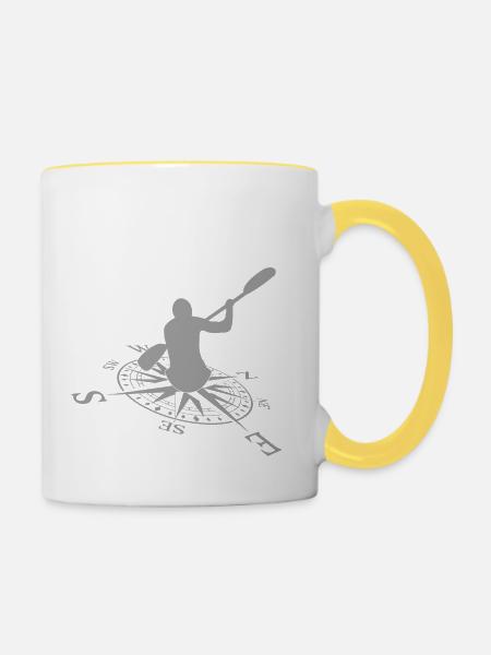 Paddeln - Tasse zweifarbig - Weiß/Gelb