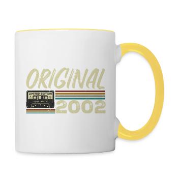 Original 2002 Rétro Cadeau Anniversaire Né En 2002 - Mug contrasté - blanc/jaune - Droite