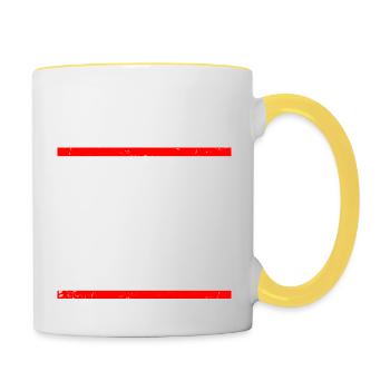 Vertically Challenged Funny Short People Joke Men - Contrasting Mug - white/yellow - Right