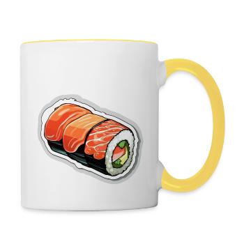 Sushirolle - Tasse zweifarbig - Weiß/Gelb - Rechts