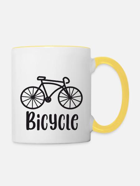 Bicycle - Tasse zweifarbig - Weiß/Gelb